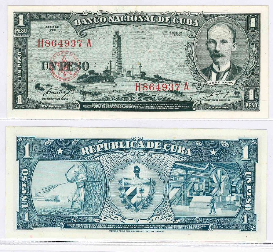 1 песо, 1956 год